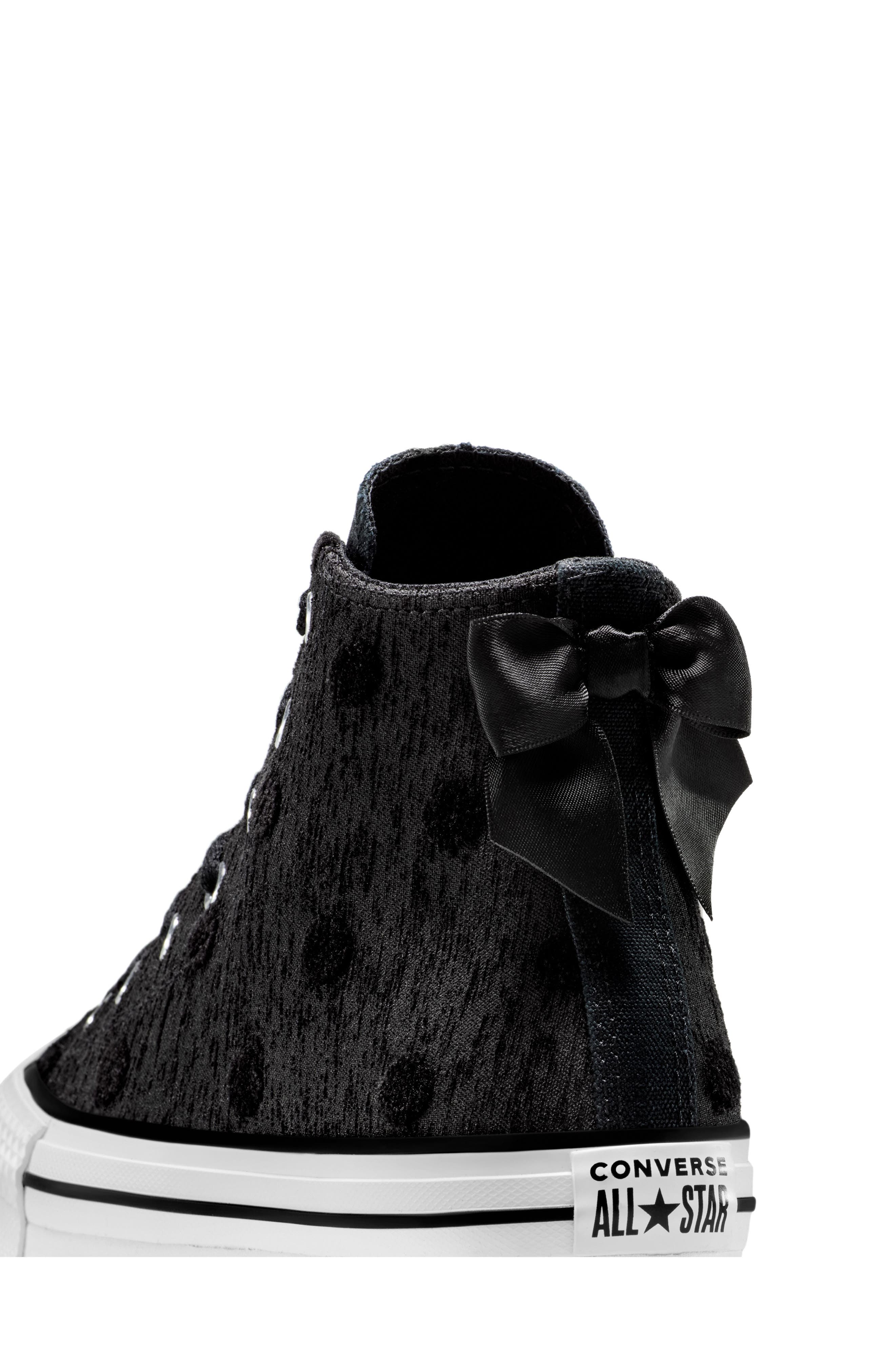 Converse Kids' Chuck Taylor<sup>®</sup> All Star Lift Bow High Top Platform Sneaker, Alternate, color, 