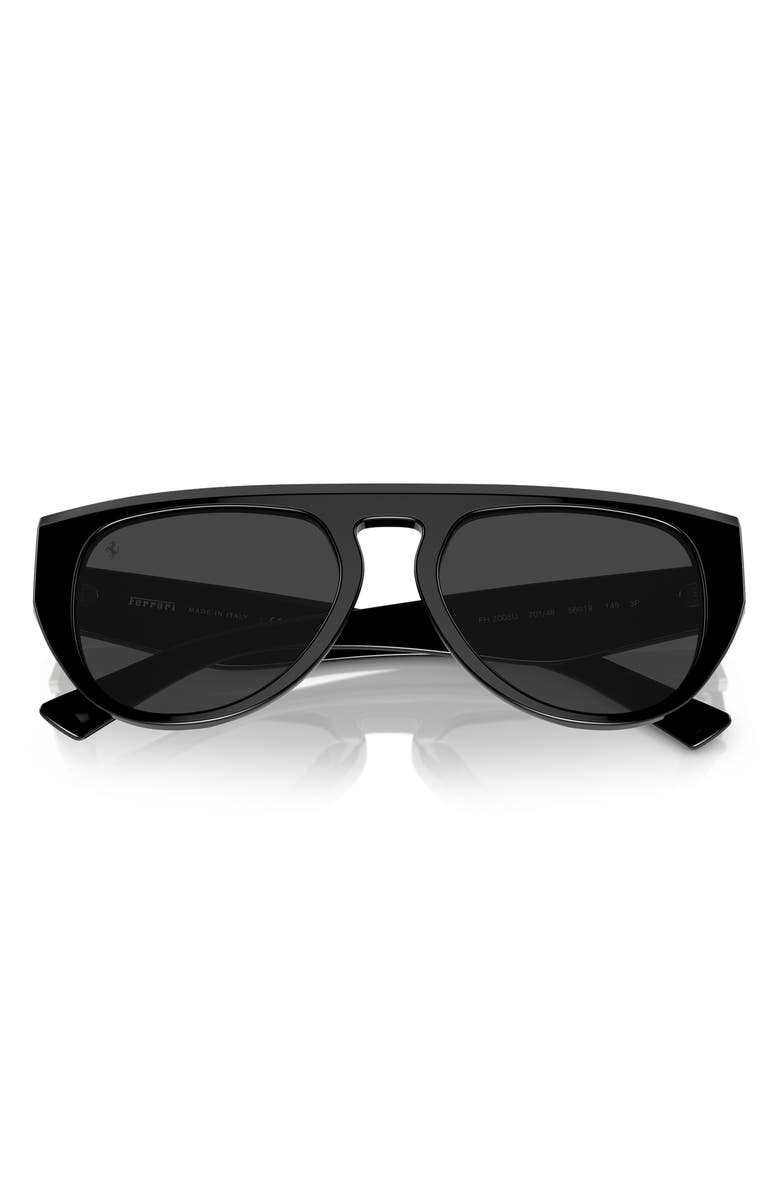Scuderia Ferrari 56mm Polarized Pilot Sunglasses, Alternate, color, Black / Polar Black Mirror