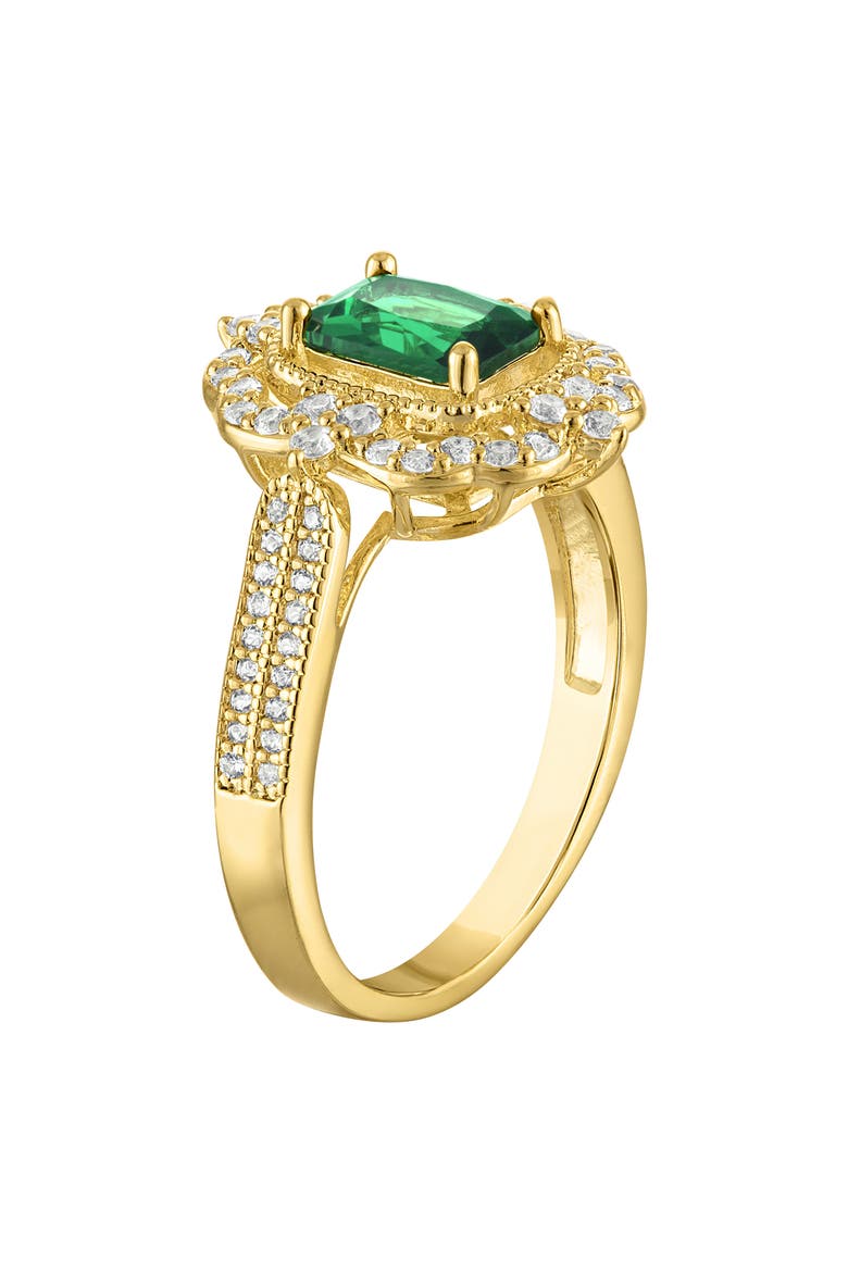 Emerald Cut Faux Stone Statement Ring, Alternate, color, YELLOW