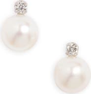 Nordstrom Diamond & Freshwater Pearl Stud Earrings
