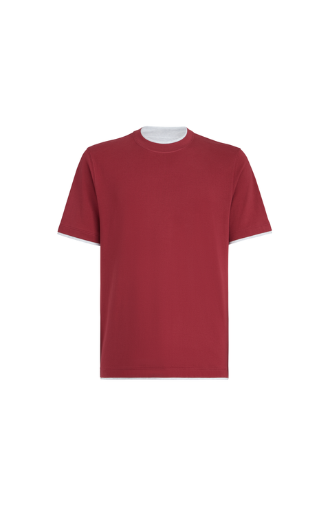 T-shirt with faux-layering