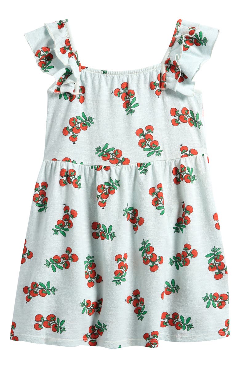 Bobo Choses Kids' Juicy Tomatoes Print Organic Cotton Dress, Alternate, color, Light Blue
