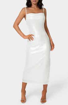 Foil Metallic Midi Dress