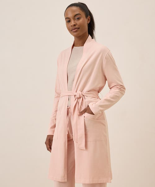 Shop Pact Organic Cotton Cool Stretch Lounge Duster In Peach