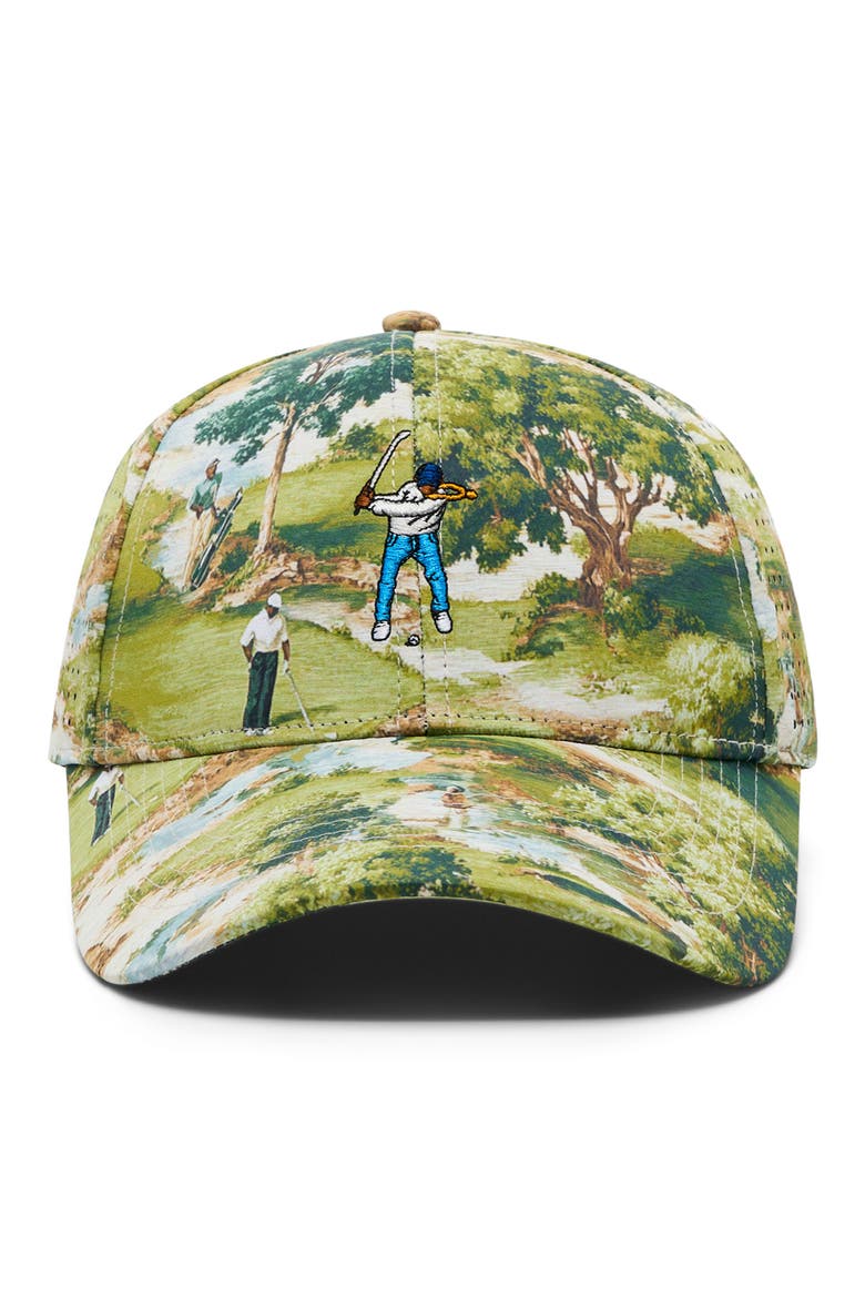 Ace Embroidered Adjustable Baseball Cap, Main, color, COURSE CAMO PRINT
