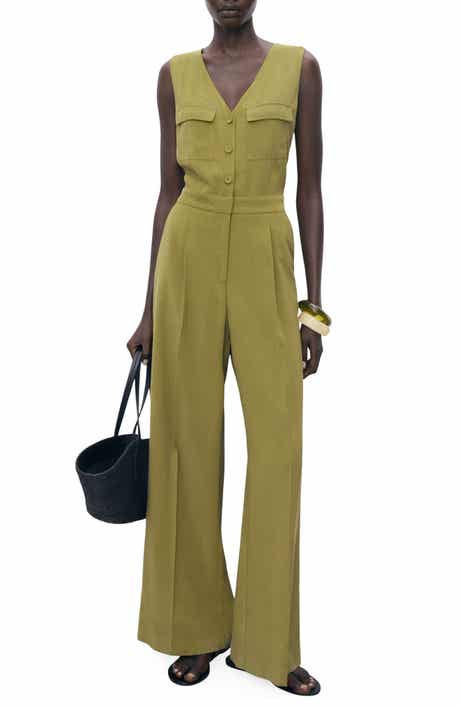 MANGO Utility Wide Leg Jumpsuit