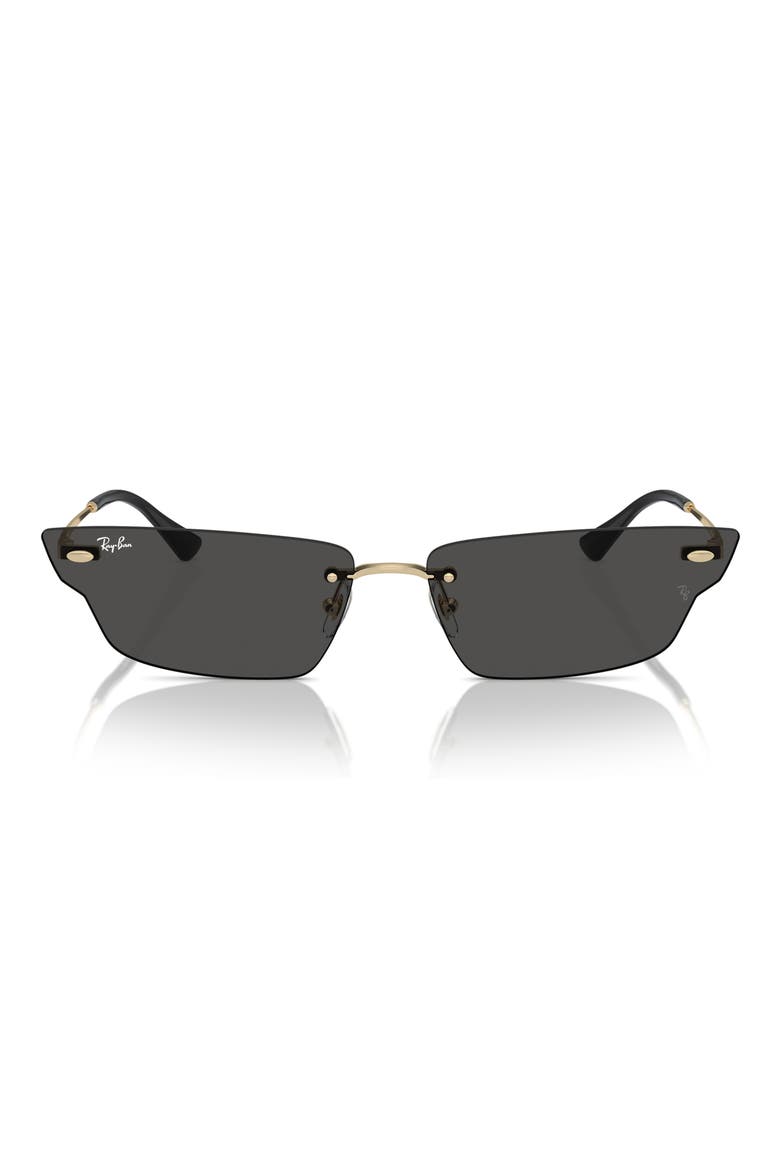 66mm Anh Frameless Butterfly Sunglasses, Main, color, GOLD/BLACK