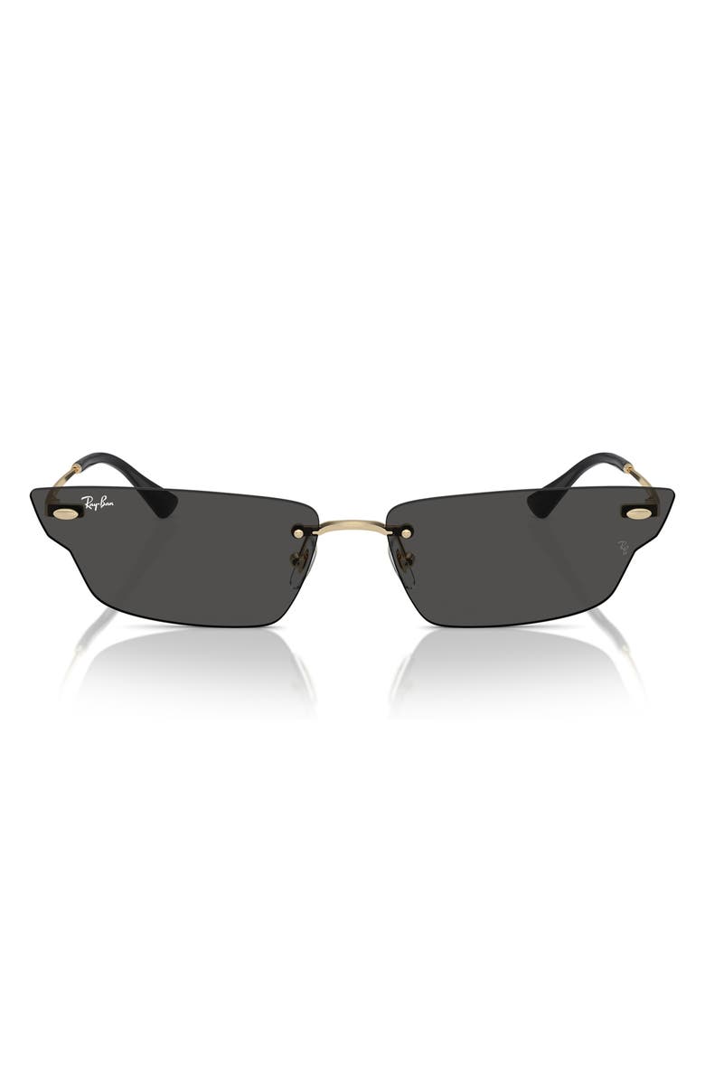 Ray-Ban 66mm Anh Frameless Butterfly Sunglasses, Main, color, Gold/Black