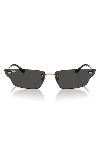 Ray Ban Ray-ban 66mm Anh Frameless Butterfly Sunglasses In Gray