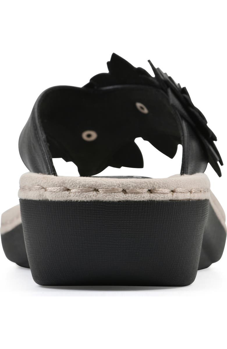 CLIFFS BY WHITE MOUNTAIN Content Wedge Sandal - Wide Width Available, Alternate, color, Black Smooth