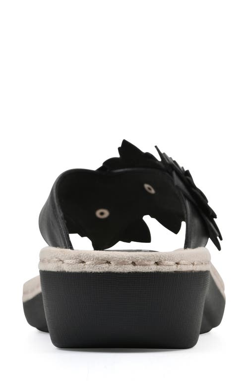 Cliffs By White Mountain Content Wedge Sandal In Black Smooth