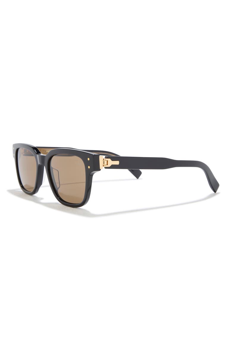 52mm Square Sunglasses, Alternate, color, BLACK BLACK BROWN