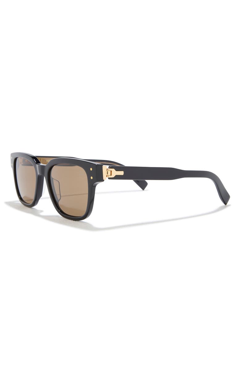 Dunhill 52mm Square Sunglasses, Alternate, color, Black Black Brown