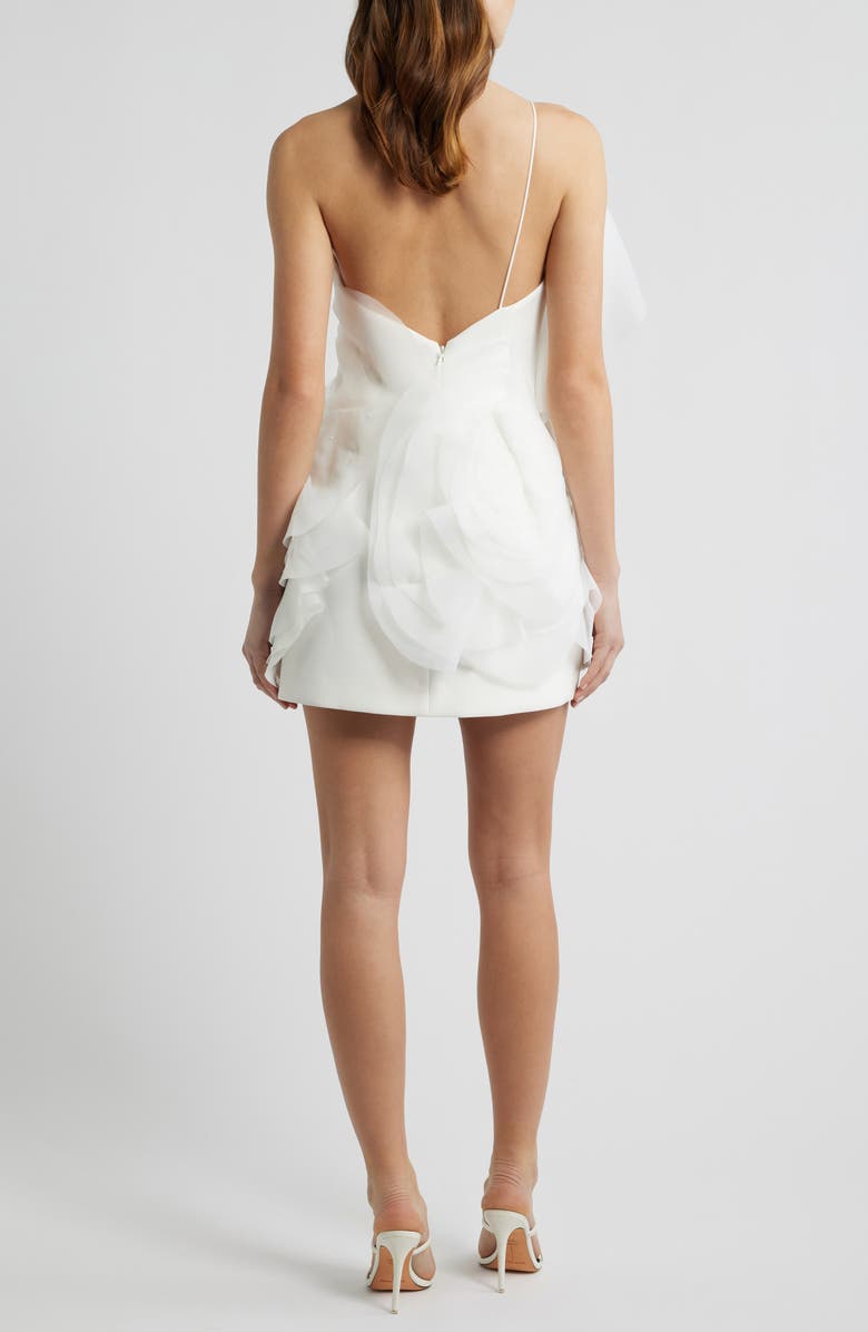 Acler Cotwall One-Shoulder Minidress, Alternate, color, Ivory