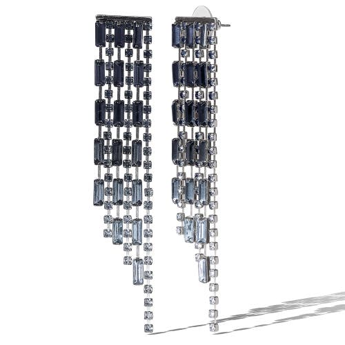 Jessica Simpson Tiered Crystal Fringe Earrings In Metallic