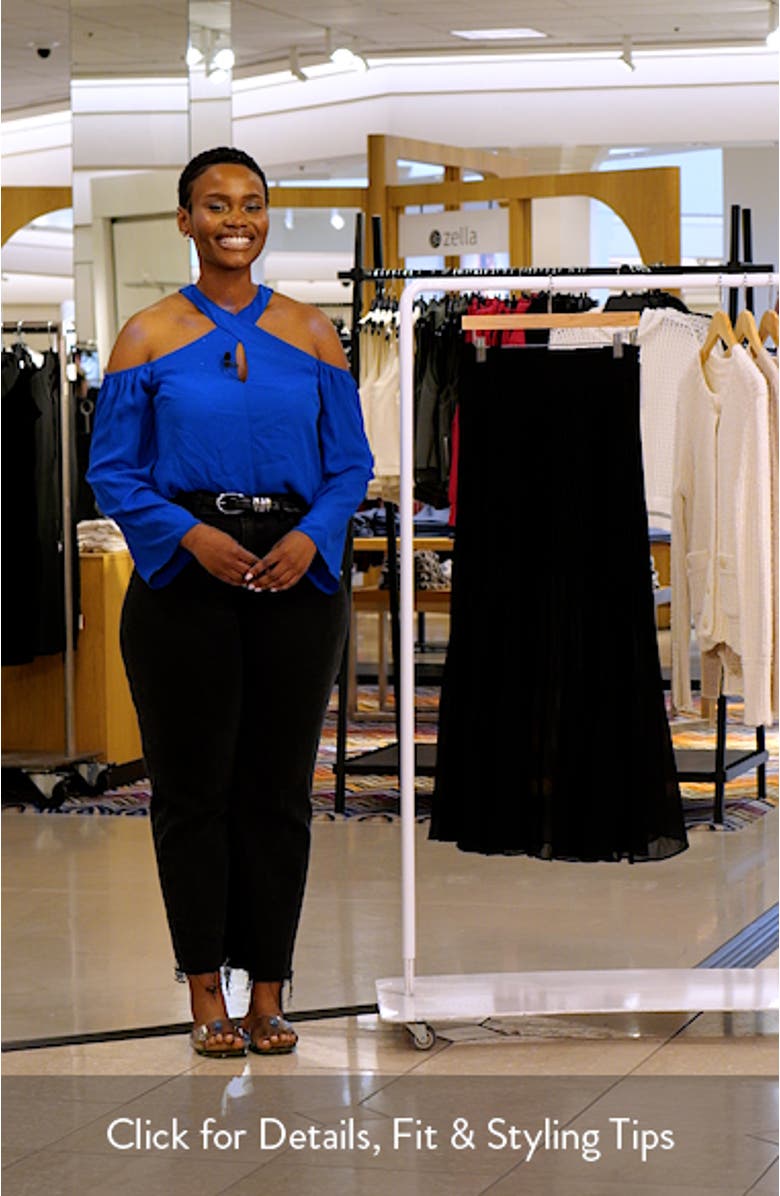Pleated Semi Sheer Chiffon Midi Skirt, sales video thumbnail