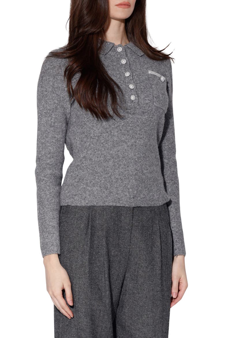 Barry Polo Sweater, Alternate, color, HEATHER GREY