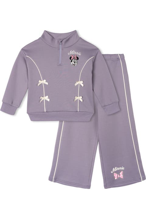 Minnie Mouse Quarter-zip Sweatshirt And Wide-leg Pants Set (toddler, Little Kid & Big Kid)