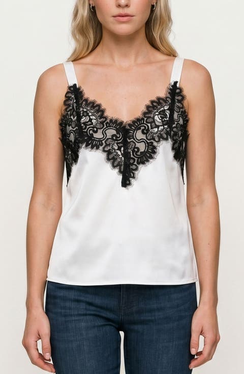 Lace Trim Satin Camisole