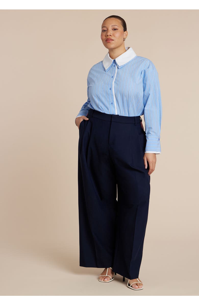 ELOQUII Side Stripe Trouser, Alternate, color, Navy
