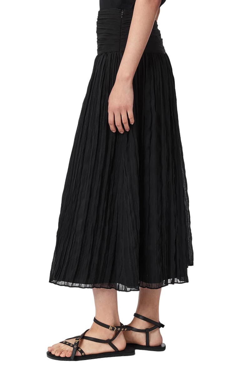 AllSaints Asal Midi Skirt, Alternate, color, Black