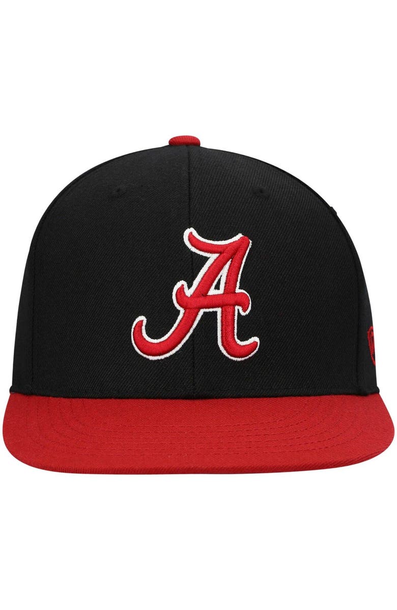 TOP OF THE WORLD Men's Top of the World Black/Crimson Alabama Crimson Tide Team Color Two-Tone Fitted Hat, Alternate, color, Black