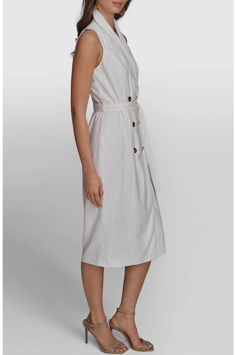 Double Breasted Sleeveless Dress, Alternate, color, CREAM/ LIMESTONE