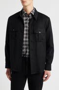 Canali Regular Fit Wool Flannel Overshirt