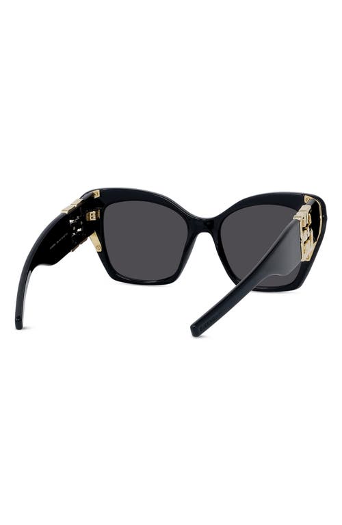 Givenchy 4g Liquid 54mm Square Cat Eye Sunglasses In Black