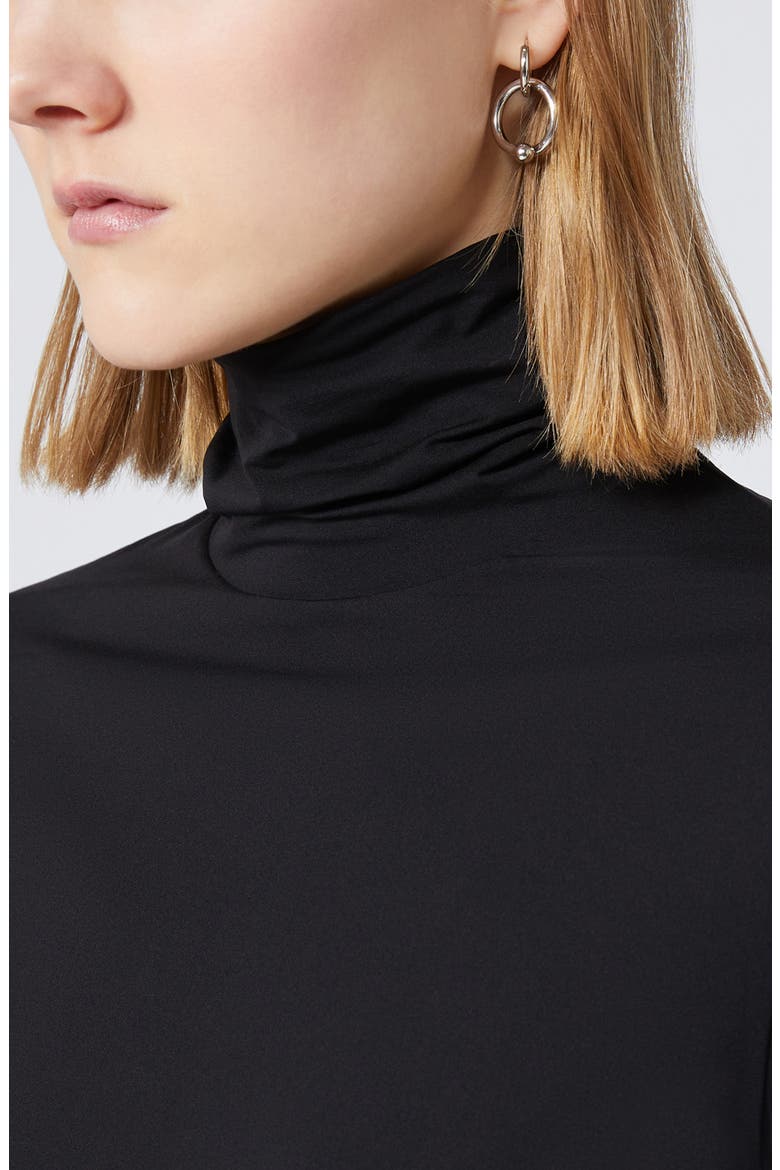 Stone Scrunch Neck Stretch Jersey Top, Alternate, color, BLACK