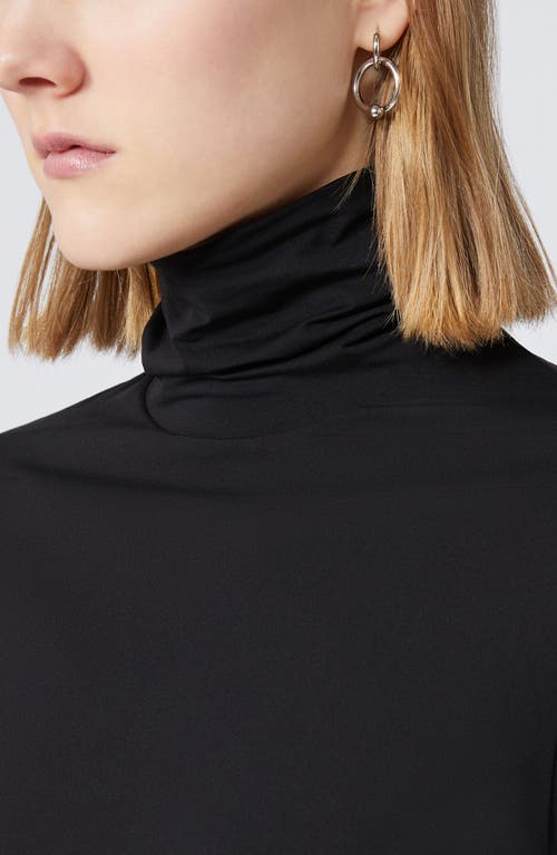 Sportmax Jersey Turtleneck Sweater Long Sleeves In Black