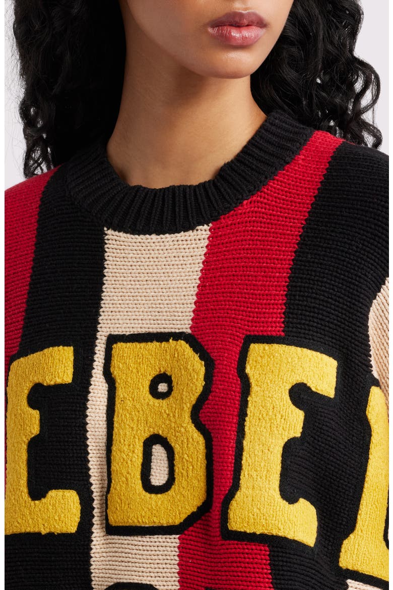 Rebel Heart Oversize Sweater, Alternate, color, RED/BLACK STRIPES