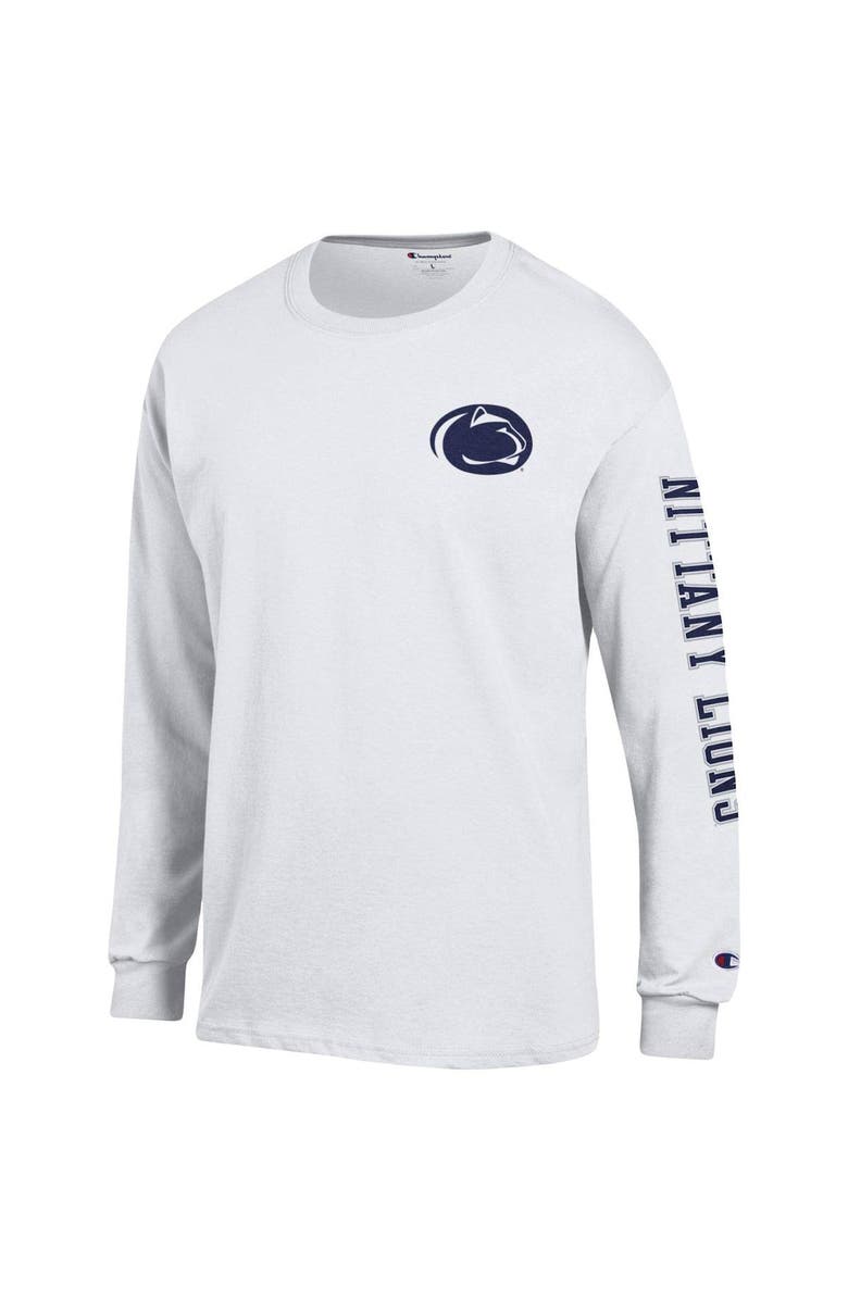 Champion Men's Champion White Penn State Nittany Lions Team Stack Long Sleeve T-Shirt, Alternate, color, 