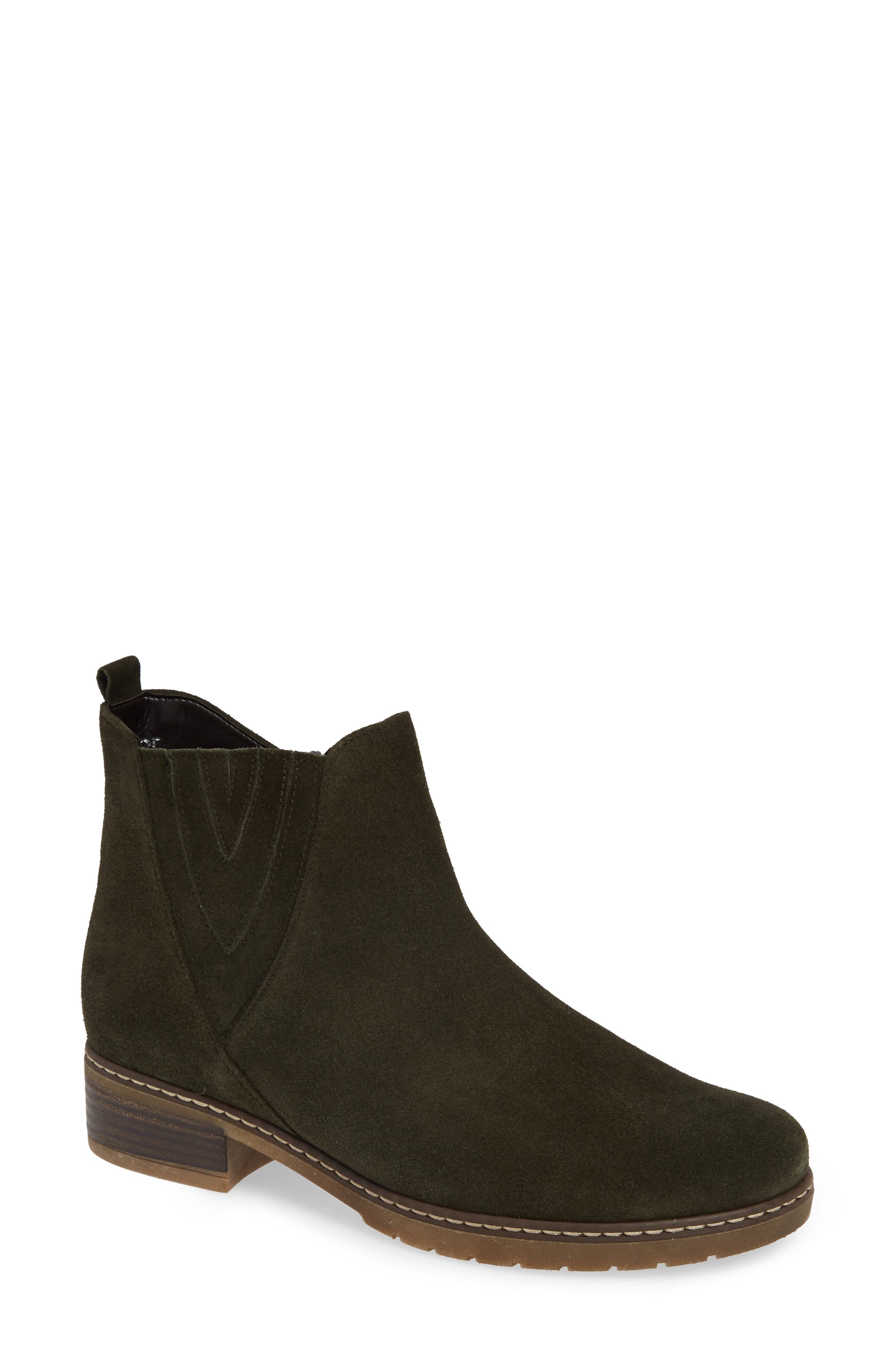 Suede Bootie, Main, color, BOTTLE SUEDE