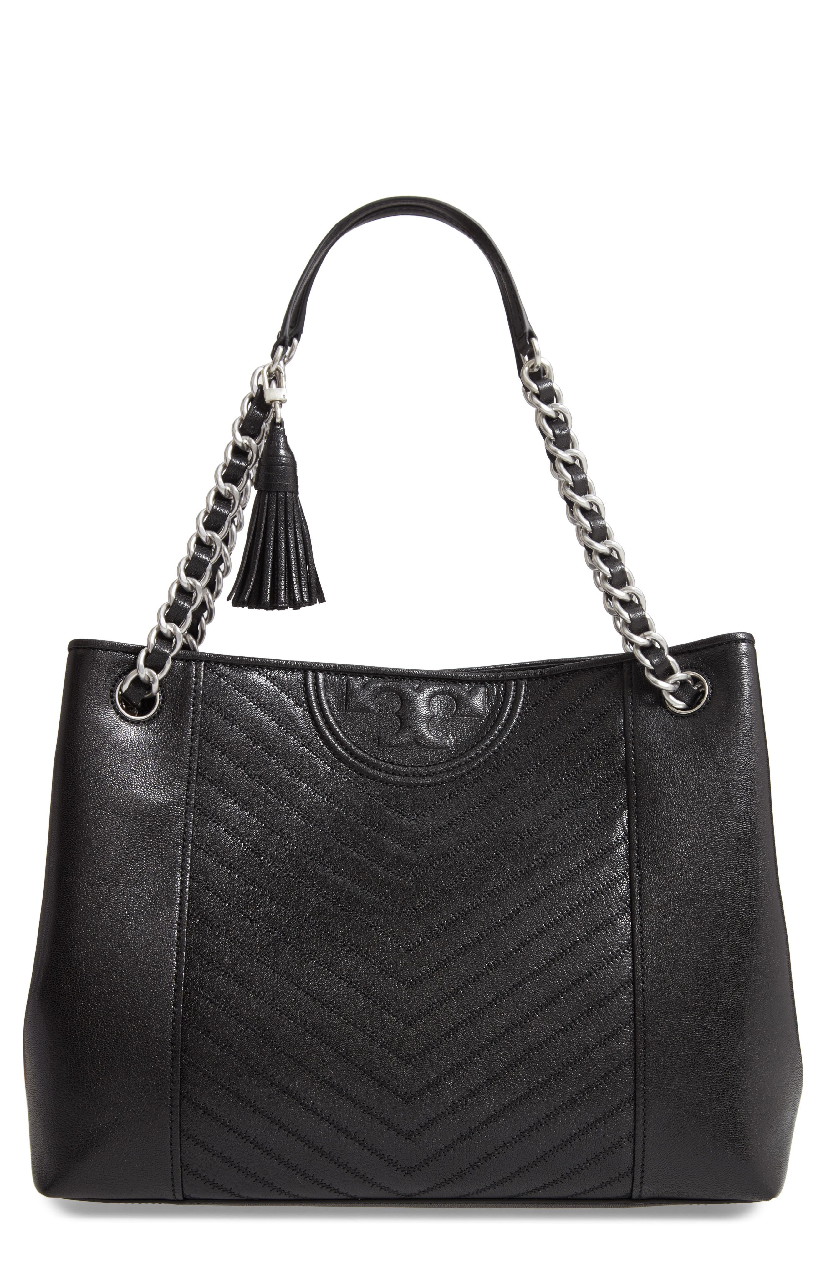 Tory Burch Fleming Distressed Leather Tote, Main, color, 