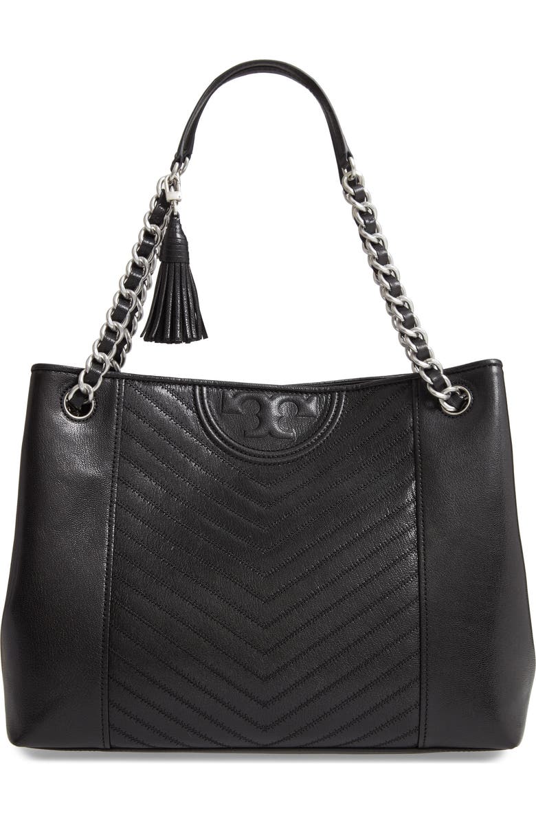 Tory Burch Fleming Distressed Leather Tote, Main, color,