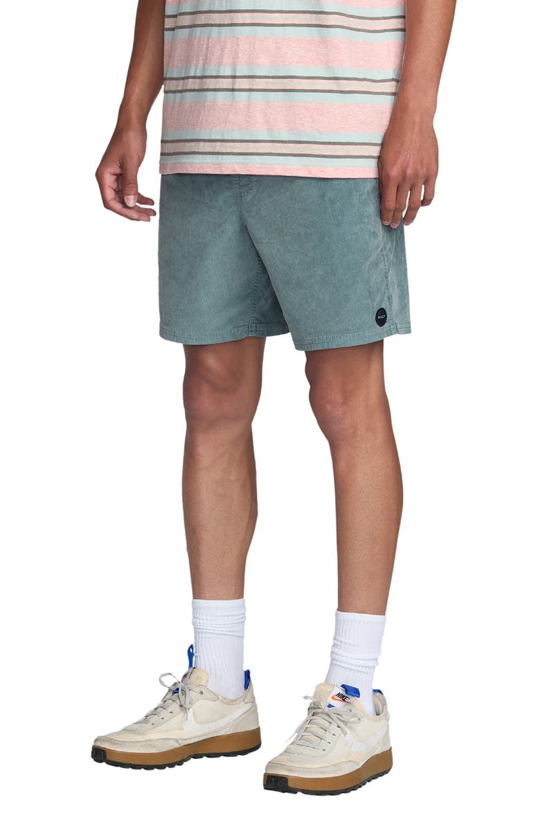 RVCA Escape Drawstring Cotton Walking Shorts, Alternate, color, Lead