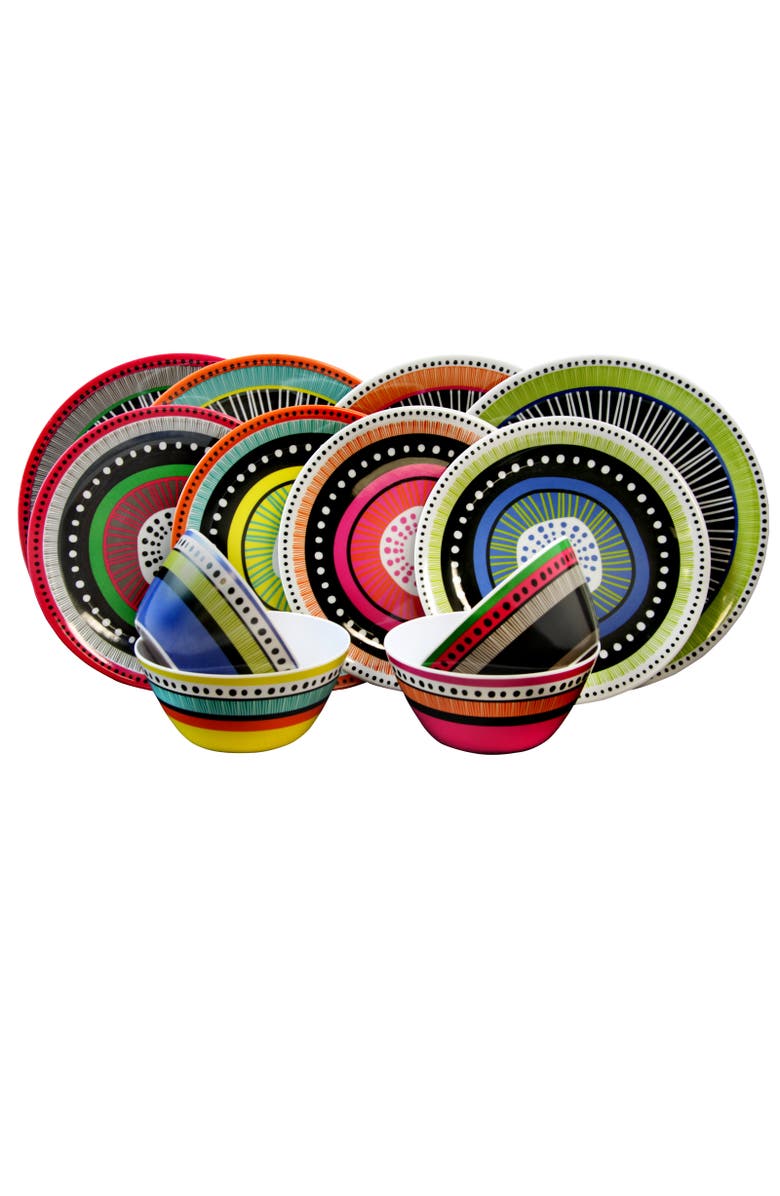 Gibson Almira 12-Piece Dinnerware Set in 4, Main, color, White