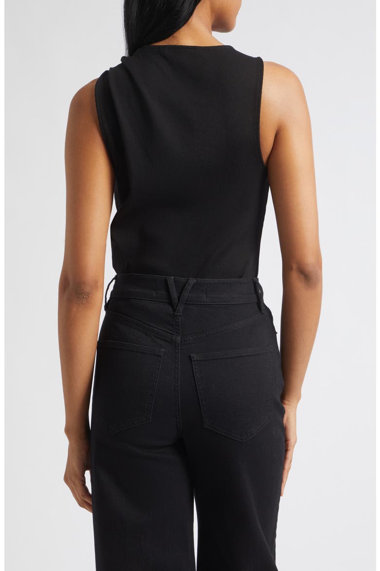 Deylin Twist Shoulder Rib Tank, Alternate, color, BLACK