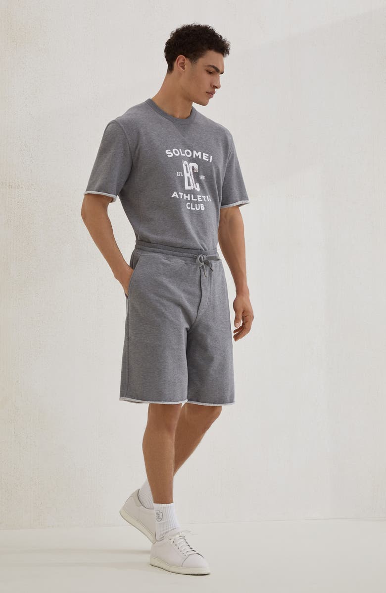Brunello Cucinelli French terry Bermuda shorts, Alternate, color, Medium Grey