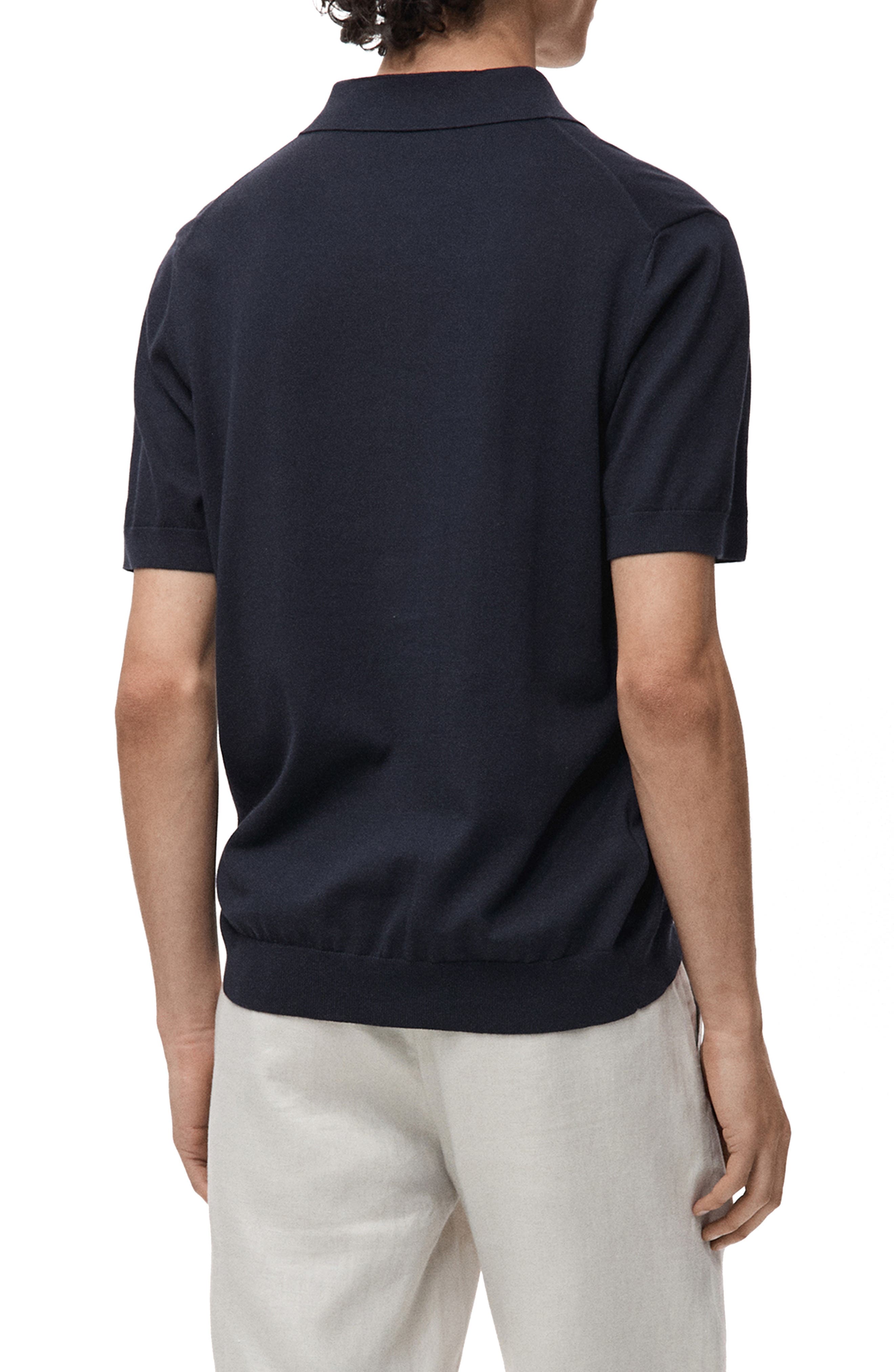 Solid Cotton Polo Sweater - image 2