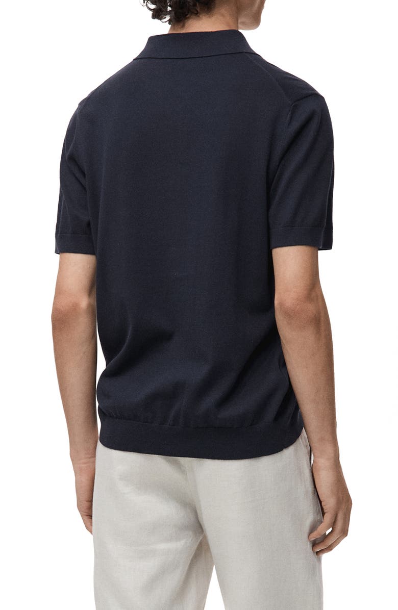 MANGO Solid Cotton Polo Sweater, Alternate, color, Night Blue