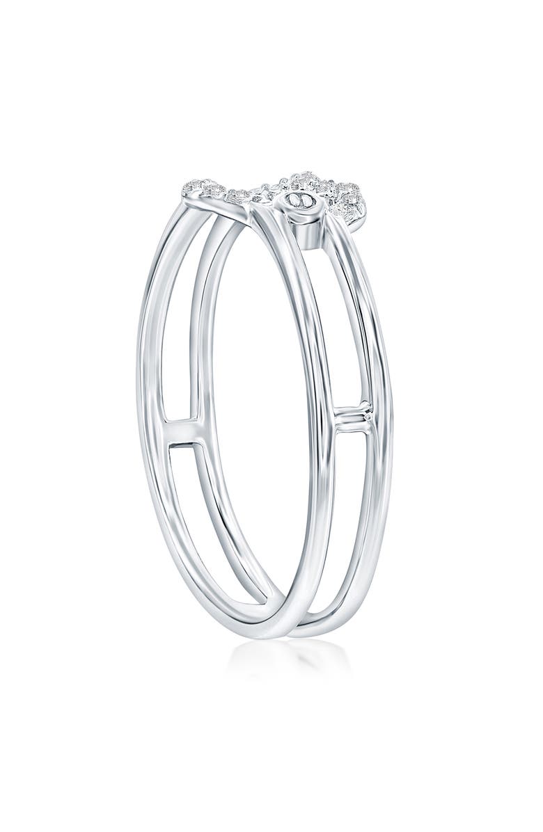 SIMONA Open Heart Cubic Zirconia Ring, Alternate, color, Silver