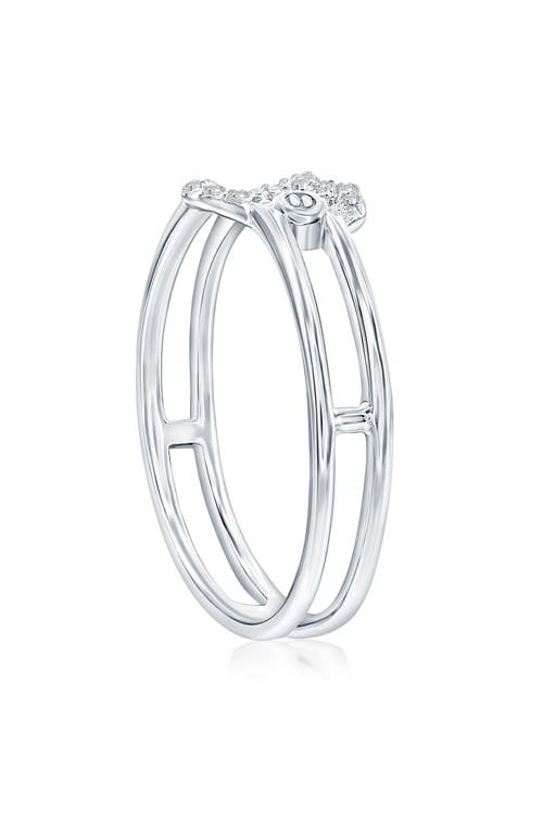 Simona Open Heart Cubic Zirconia Ring