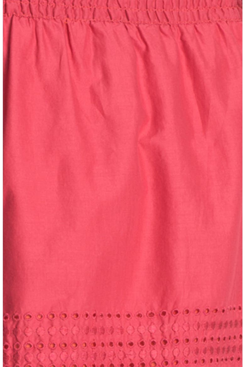 Caslon Eyelet Cotton Skirt, Alternate, color, RED BEAUTY/ TIGERLILY COMBO