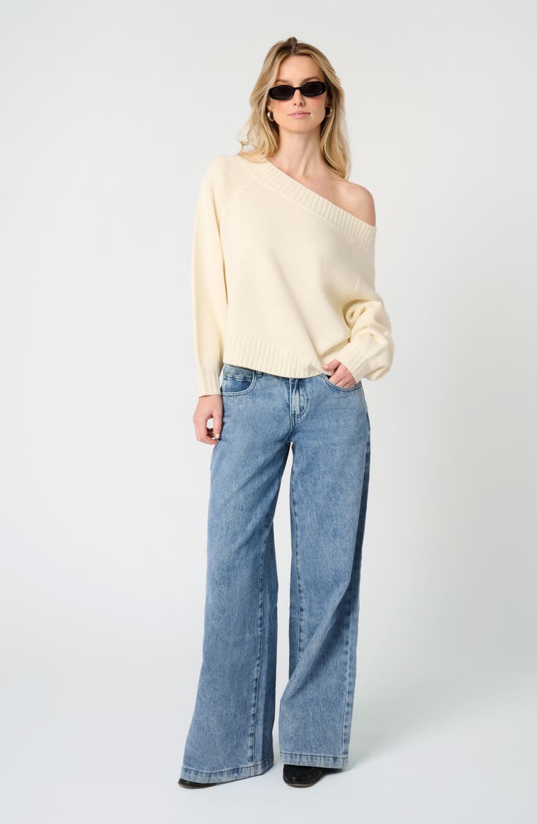WeWoreWhat Off the Shoulder Sweater, Alternate, color, Ivory