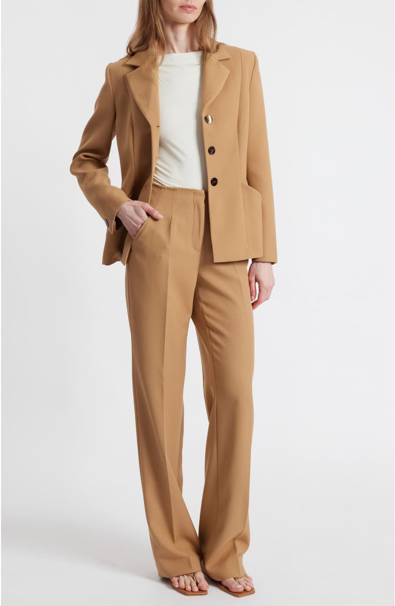 Santorelli Della Crepe Straight Leg Pants, Alternate, color, Dune Sand