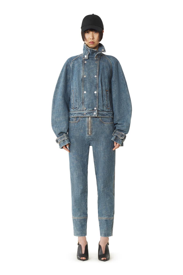 Blue Short Denim Jacket, Main, color, Blue