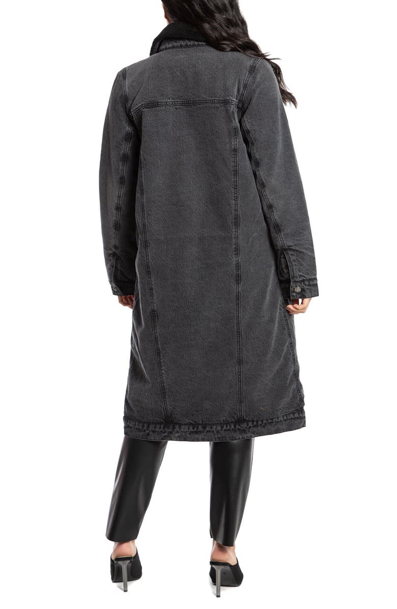 Juicy Couture Denim Longline Trucker Jacket, Alternate, color, 