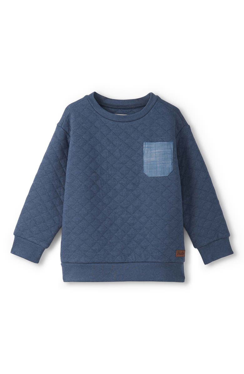 Hatley Kids' Ensign Blue Quilted Crewneck Sweatshirt, Main, color, Blue